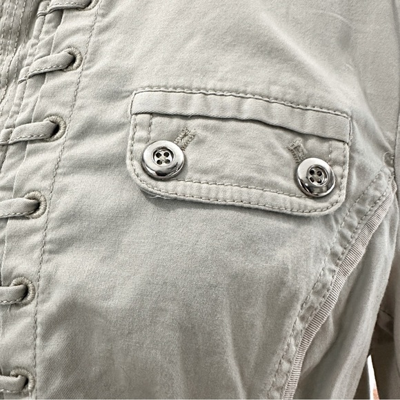 Dressbarn Military Inspired Cotton Utility Jacket Khaki Beige Size XL - Picture 4 of 16